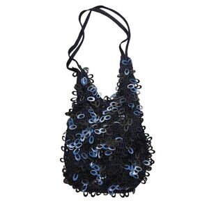 Y2K Black Sequin Shoulder Purse | Retro Night Out Bag"